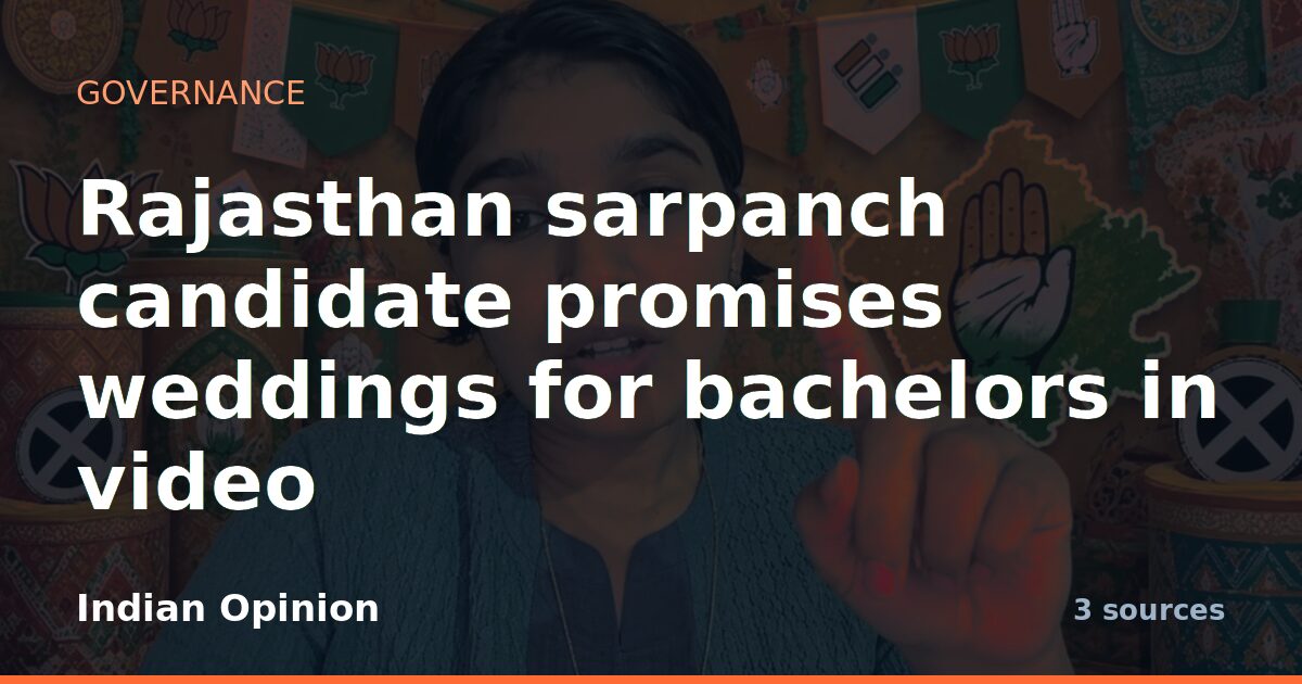 Rajasthan sarpanch candidate promises weddings for bachelors in video