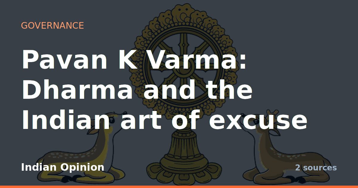Pavan K Varma: Dharma and the Indian art of excuse