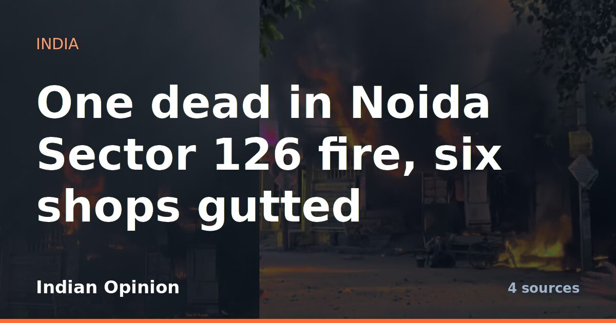 One dead in Noida Sector 126 fire, six shops gutted