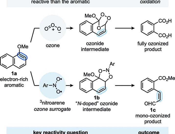 Excited-state configuration of nitroarenes enables oxidative cleavage of aromatics over alkenes | Science