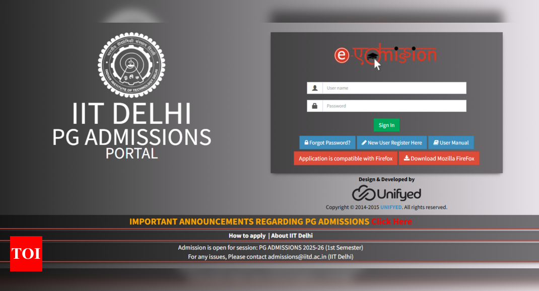 IIT Delhi MTech admissions 2025: Registration window opens, check direct link to apply here