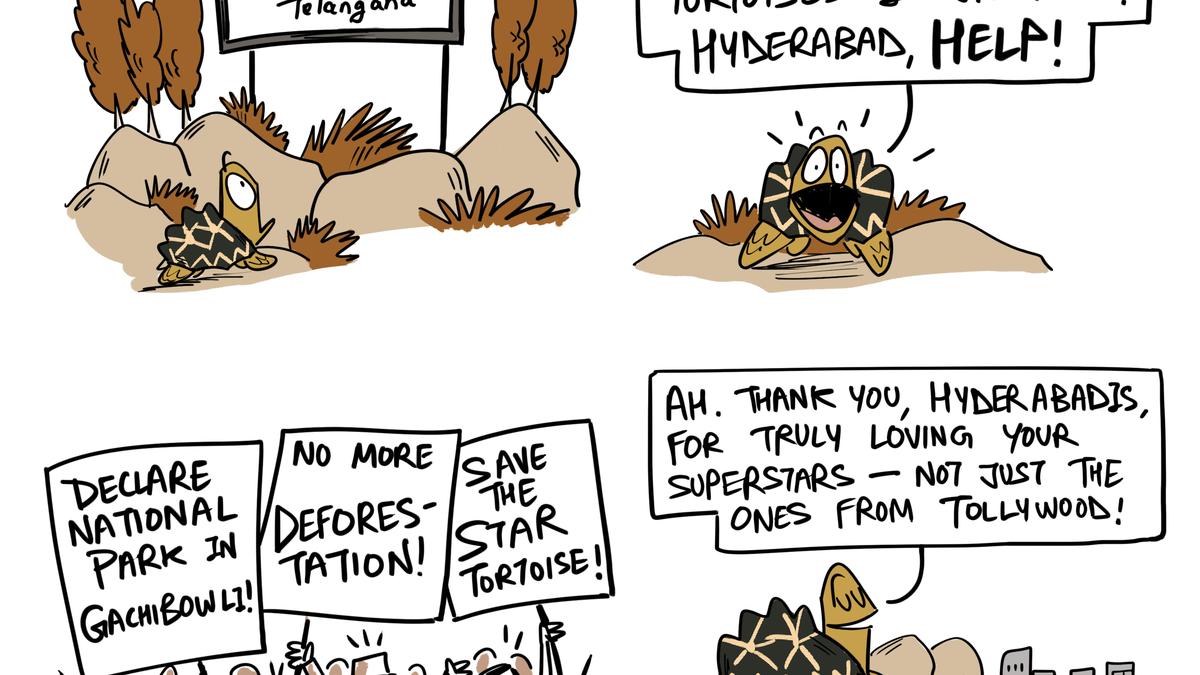 Green Humour by Rohan Chakravarty on the Telangana government’s proposed move to auction 400 acres of land in Kancha Gachibowli