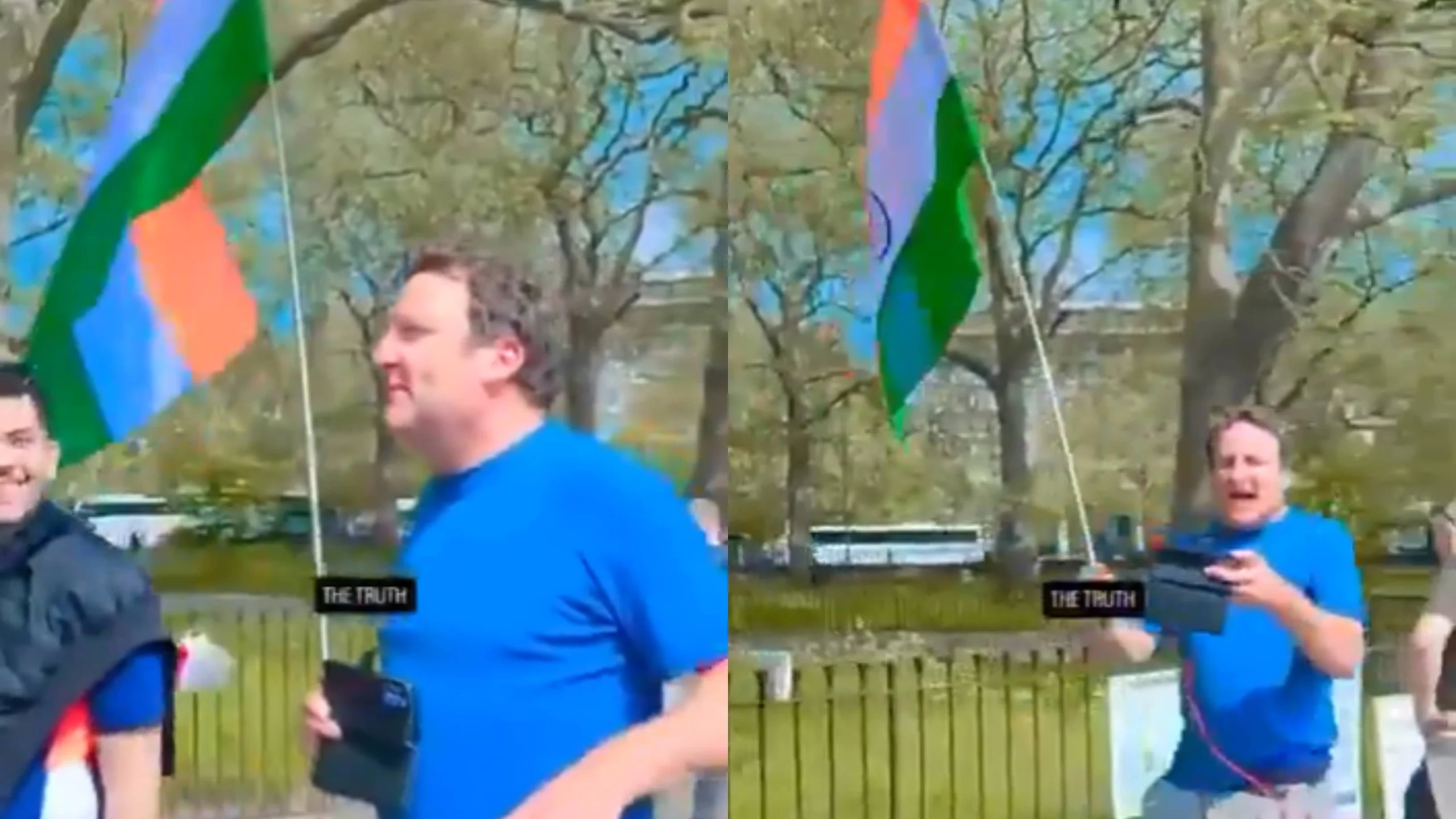 British Man Proudly Waves Indian Flag, Bashes Pakistan Over Kashmir On Streets of London | WATCH