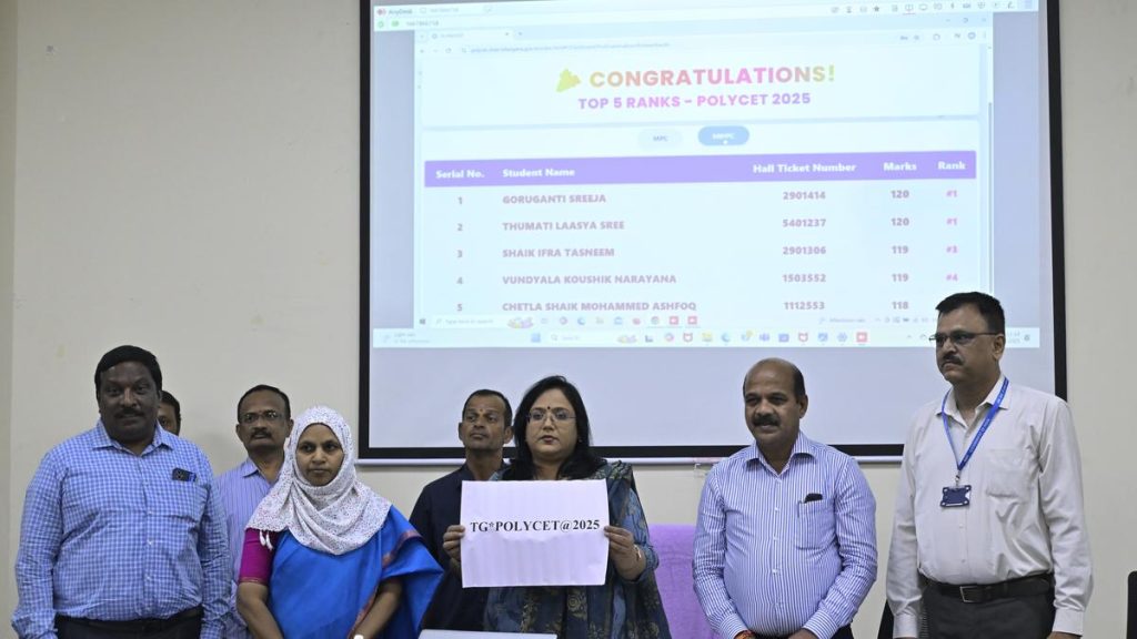Telangana POLYCET 2025 results declared; Over 80% qualify