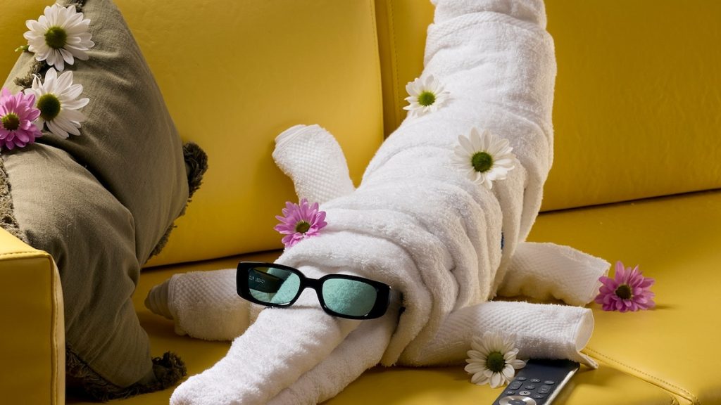 It’s not just kissing swans anymore. Towel art has risen to a whole new level.