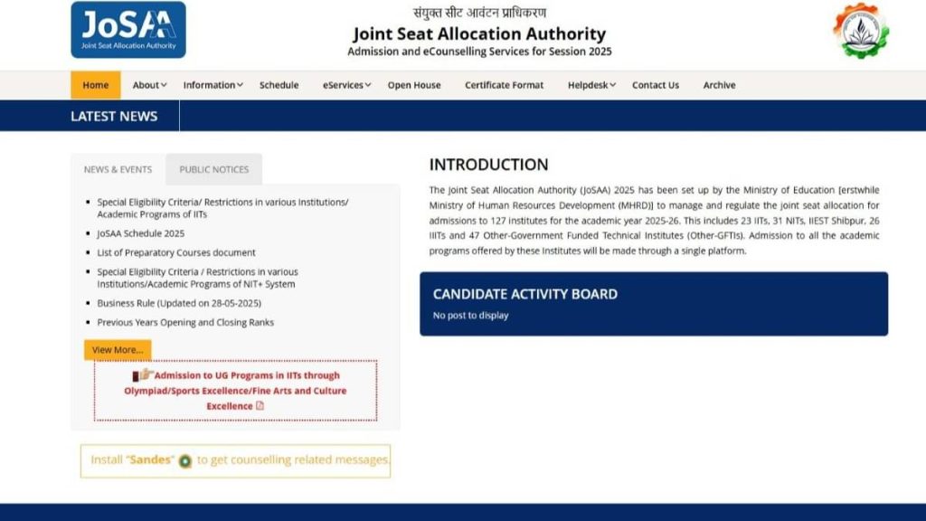 JoSAA Counselling 2025 Registration to Begin Tomorrow at josaa.nic.in, Check Step-by-Step Guide to Apply