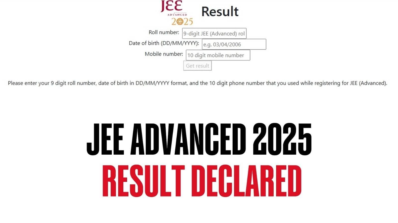 JEE Advanced 2025 Result Declared at jeeadv.ac.in, Check Qualifying Marks, Cutoff, and Direct Link Here