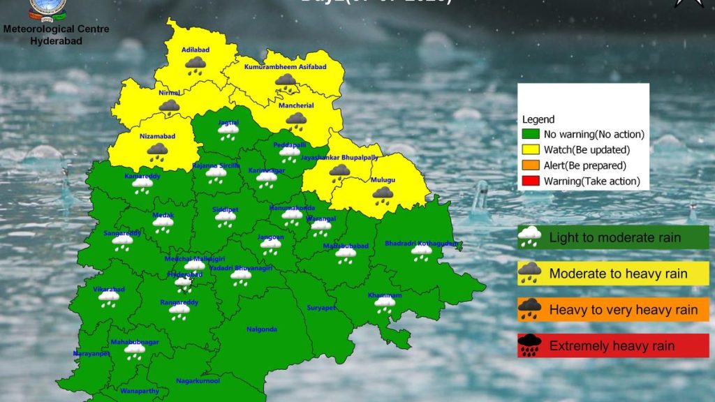 Telangana: Heavy Rainfall Alert Issued for Seven Districts on July 7