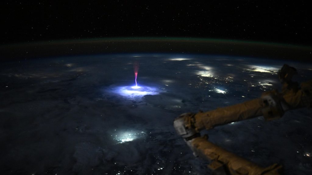 Mysterious red sprite erupts in new astronaut photo