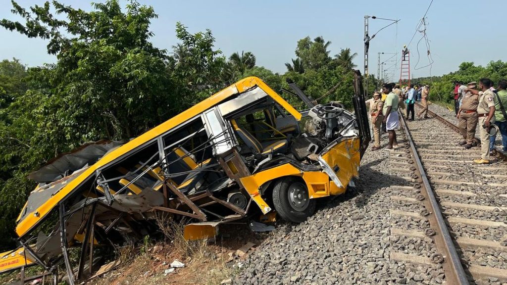 Passenger Train Collides with School Van in Semmankuppam, Killing Two Children