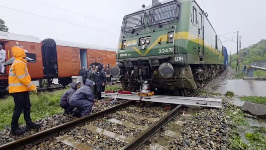 Goods train derails amid heavy rains in J&K's Kathua