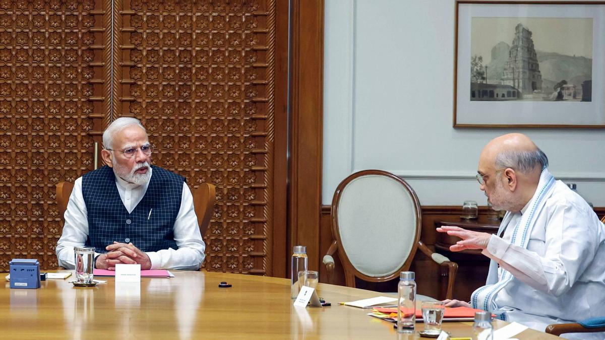 home-minister-amit-shah-meets-pm-modi-in-parliament-office