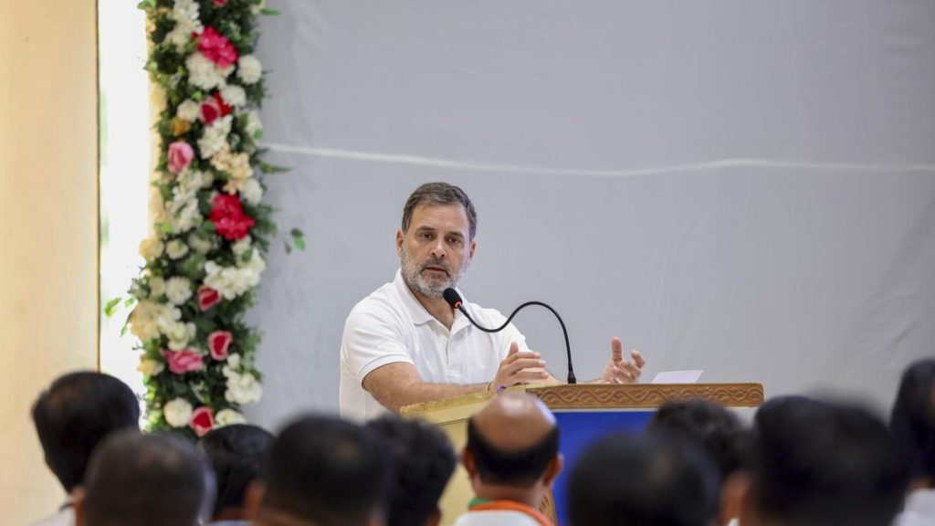 Rahul Gandhi Criticizes ECI, BJP-RSS Influence at Gujarat Congress Meet