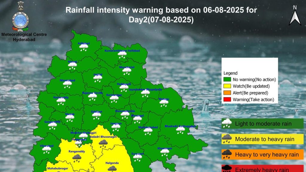 Telangana Issues Heavy Rainfall Alert for Seven Districts on August 7