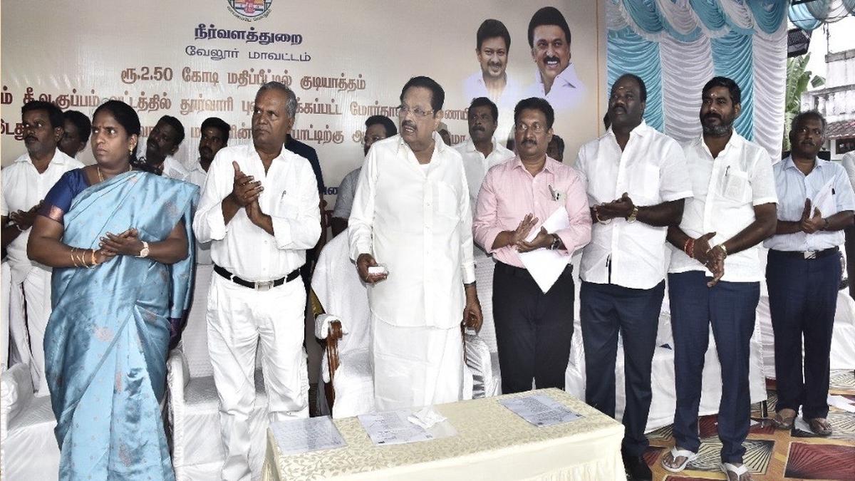 minister-duraimurugan-opens-canal-rejuvenated-to-prevent-flooding-and-improve-irrigation