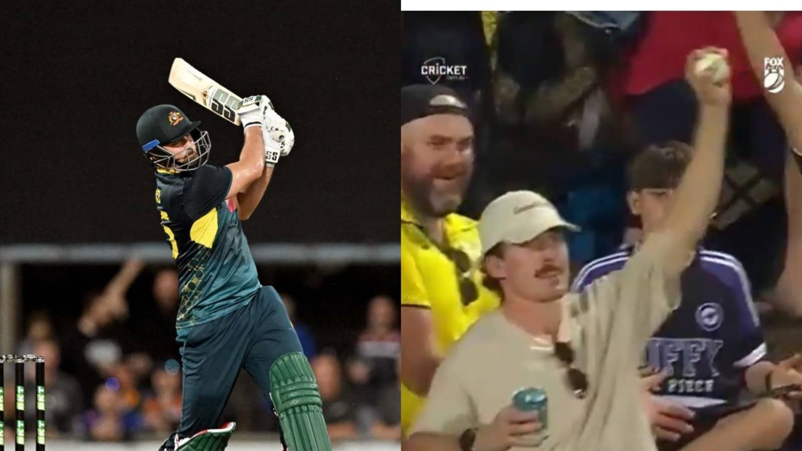 ‘Two cans on right, kookaburra on left’: Commentator gobsmacked by spectator’s one-handed catch on Tim David’s six