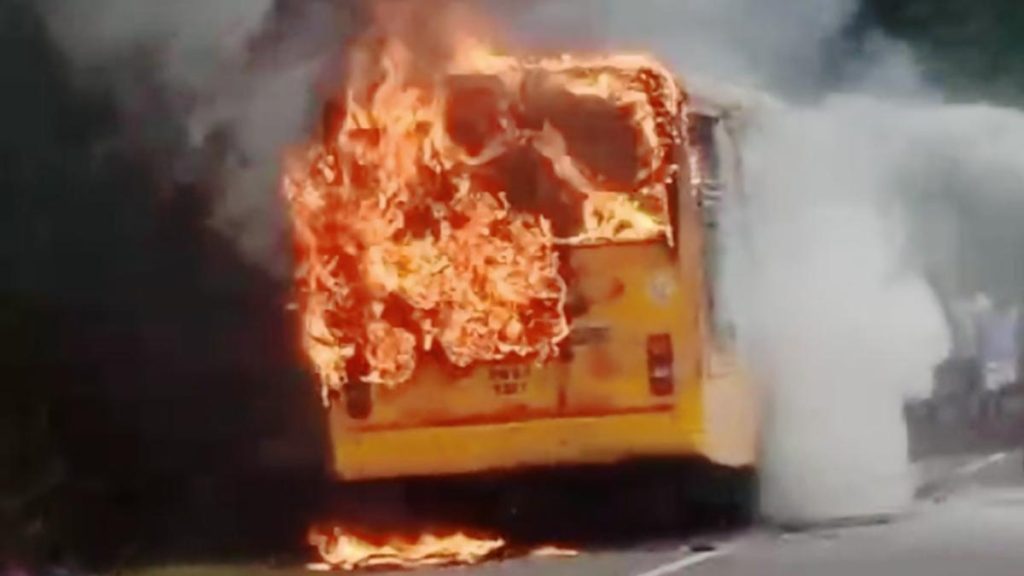 Unidentified man charred to death while sleeping in parked bus in Bengaluru