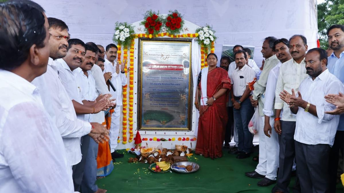 seethakka-lays-foundation-for-eco-ethnic-village-at-incherla-in-mulugu
