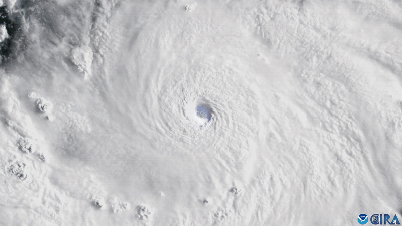 Watch Hurricane Erin reach Category 5 strength in a blaze of lightning