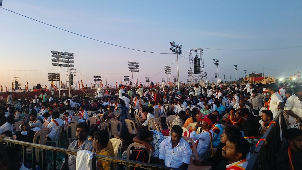 tvk-madurai-state-conference:-thousands-of-cadres-flock-to-parapathi-for-actor-vijay’s-party-second-conference