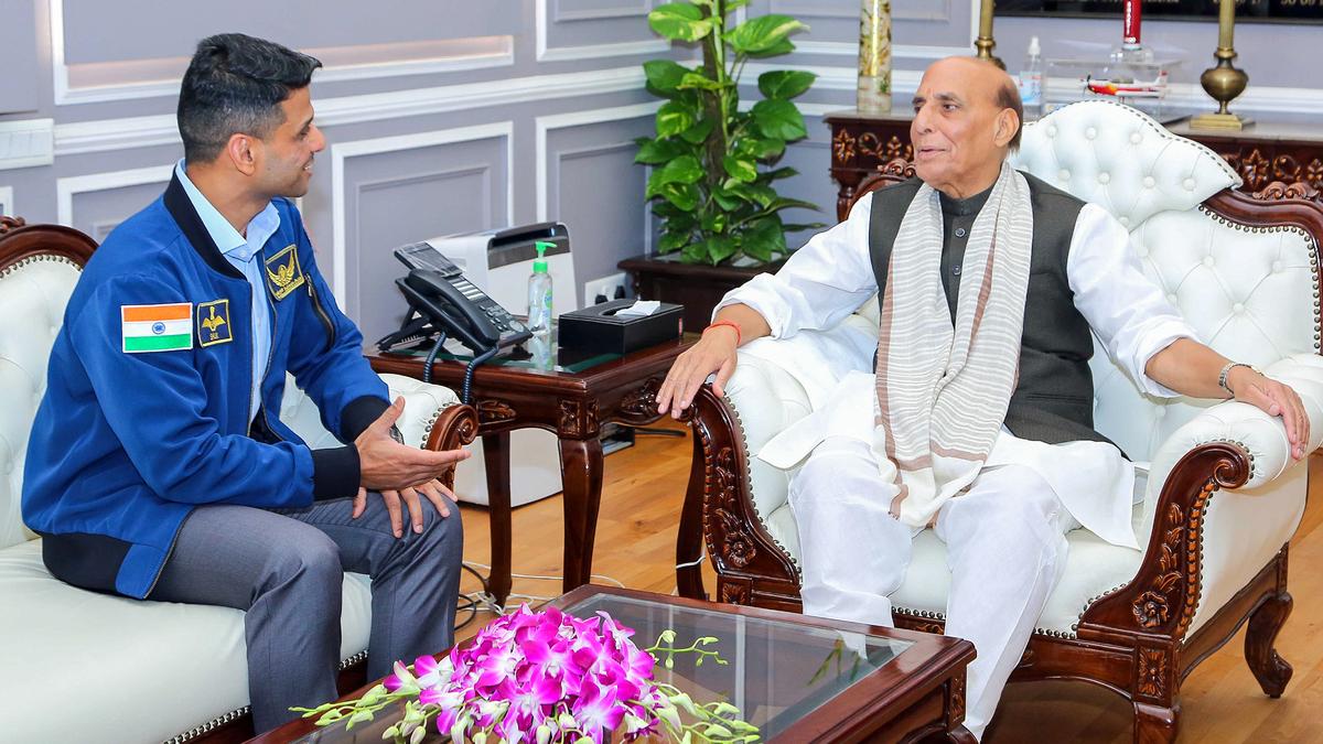 defence-minister-meets-shubhanshu-shukla,-says-his-journey-will-motivate-young-people