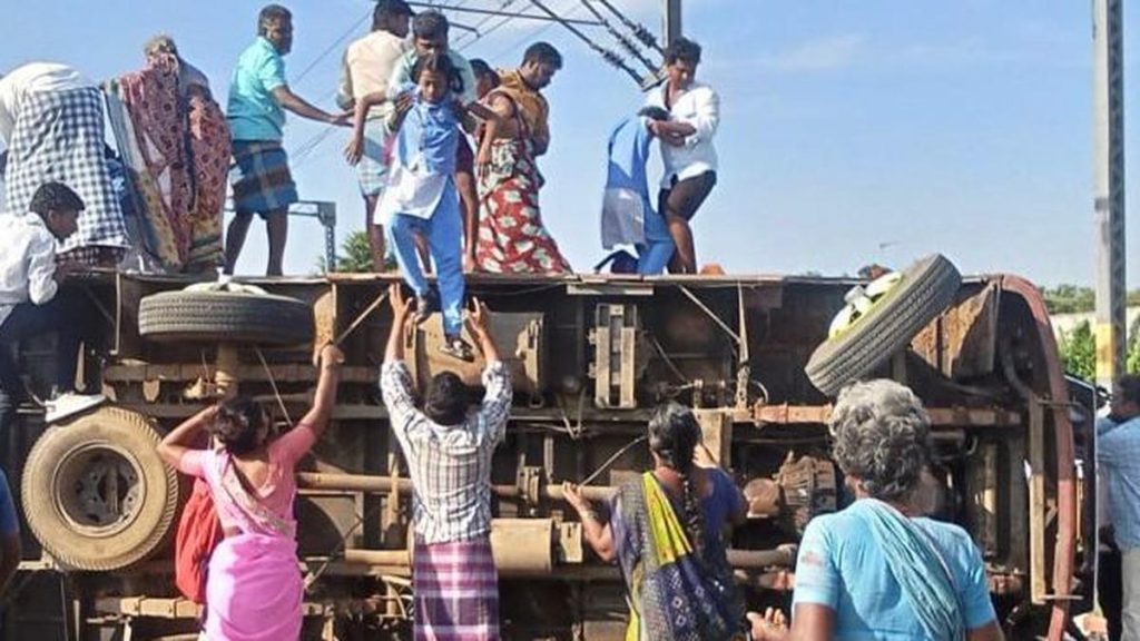 School Van Overturns on Railway Track in Cuddalore, Injuring Nine Students