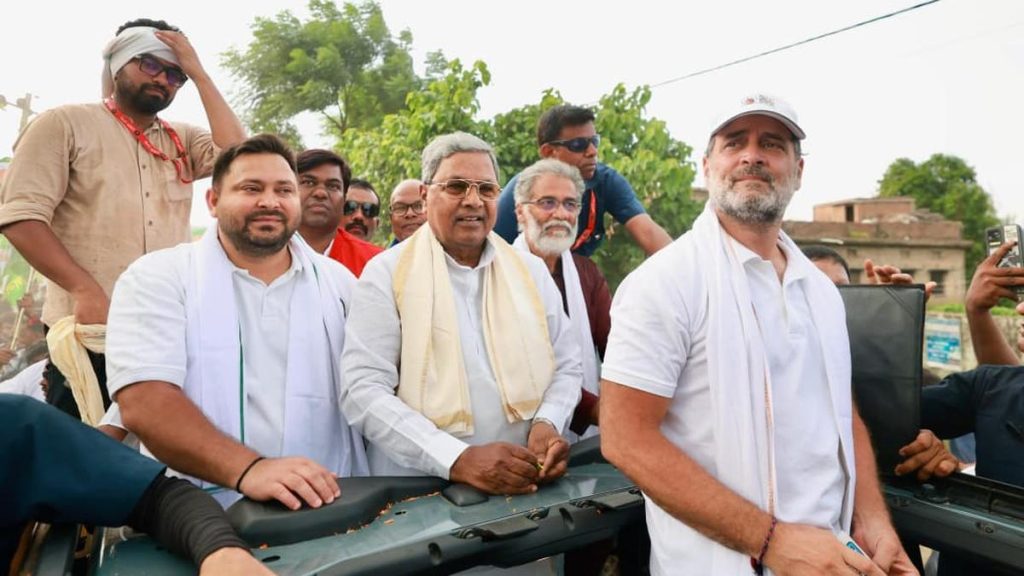Karnataka Chief Minister joins Rahul’s ‘Voter Adhikar Yatra’ in Bihar