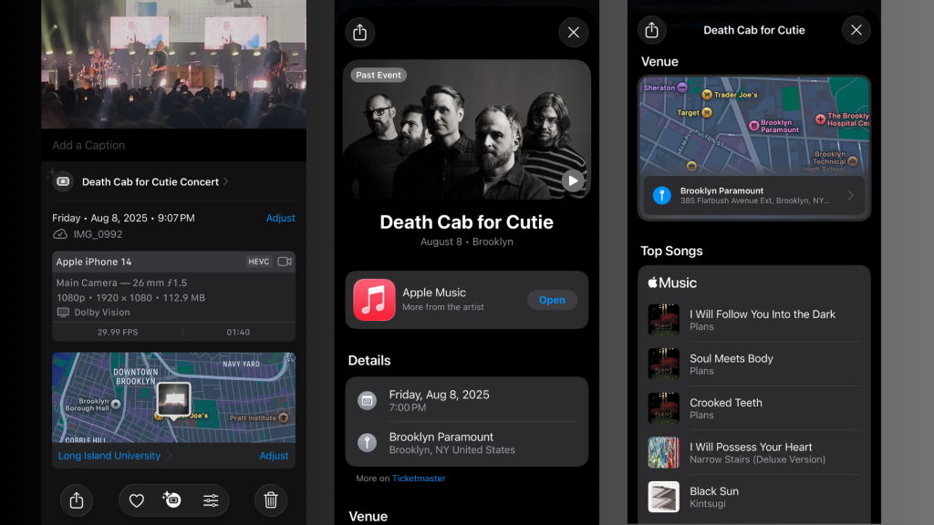 iOS 26’s Photos App Will Label Concerts and Sporting Events You Attended