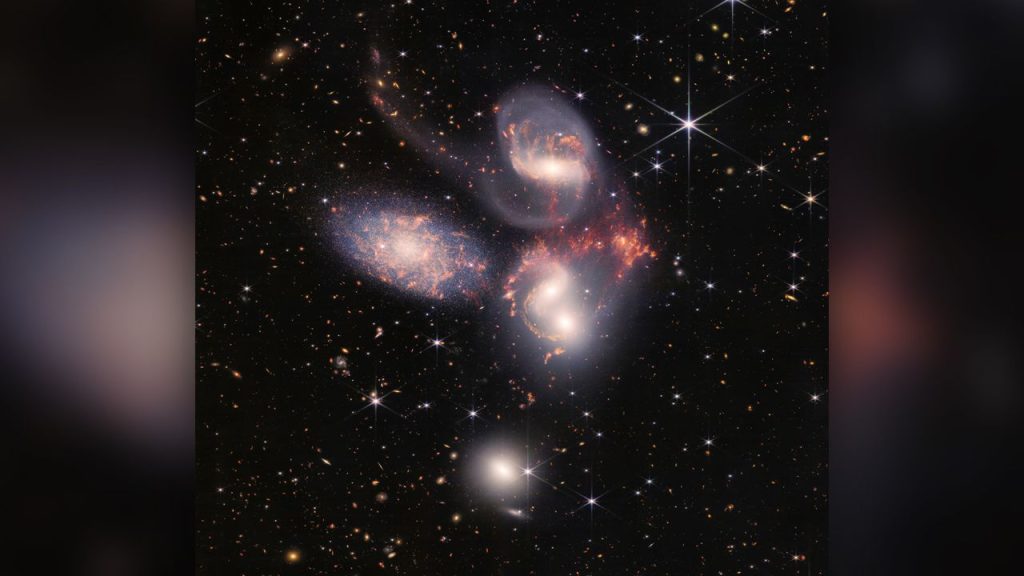 James Webb telescope discovers ‘exceptionally rare’ 5-galaxy crash in the early universe