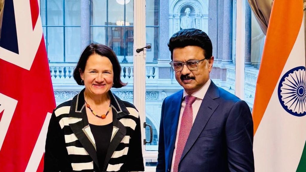 In London, T.N. CM Stalin meets U.K.’s Parliamentary Under-Secretary of State; discusses deeper collaboration