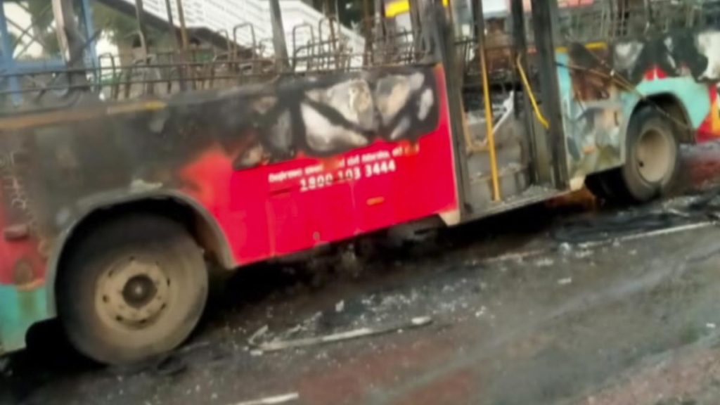 BMTC Bus Catches Fire Near HAL in Bengaluru