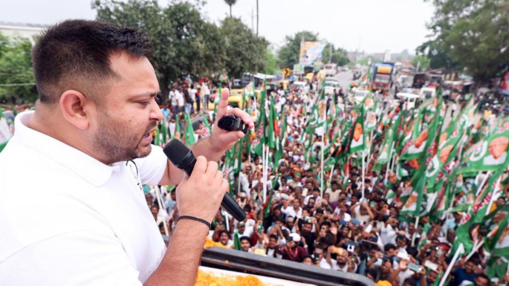 Tejashwi hits out at Amit Shah for making ‘hollow threats’