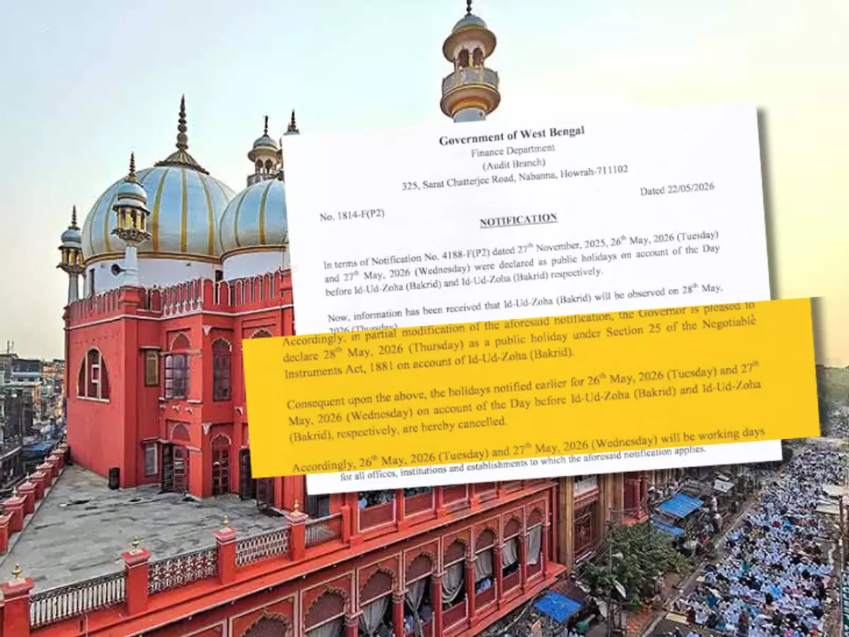 Bengal cuts Bakrid holiday to one day, May 26-27 are working days