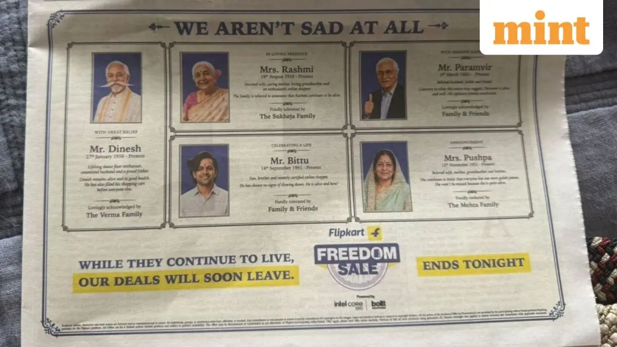 Flipkart Freedom Sale ad mocked as obituary draws outrage