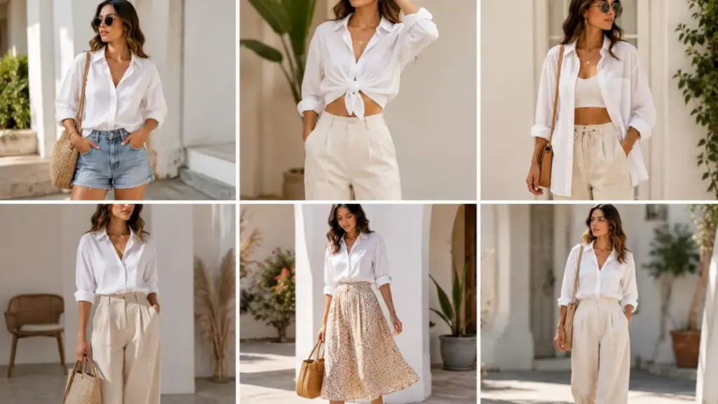 Six ways to style a basic white shirt this summer