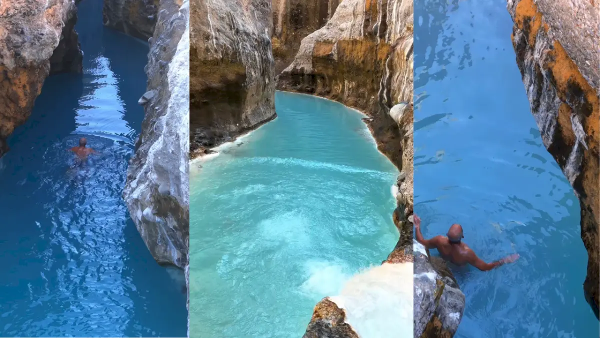 Oman's Wadi Hoquain offers blue-green pool with natural skincare