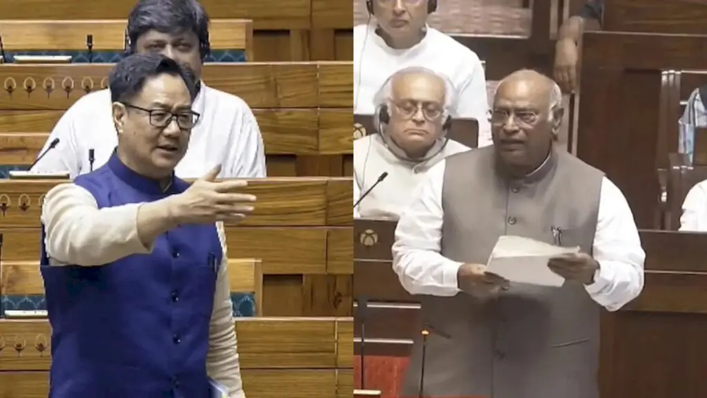 Kharge, Rijiju Clash Over Rule 240 in Rajya Sabha