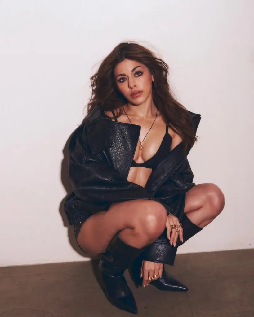 Alaya F stuns in edgy leather look