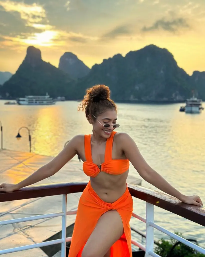 Gnaneswari Kandregula stuns in orange two-piece mirror selfie