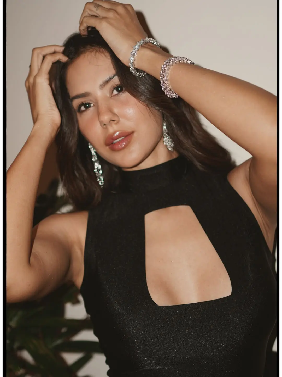 Sonam Bajwa wears black halter gown for Ace Group launch