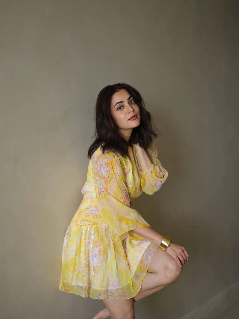 Nisha Aggarwal Stuns in Yellow Floral Dress in New Portrait