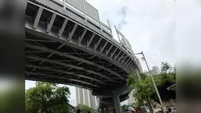 Truck hits flyover wall, sound barrier falls on SV Road