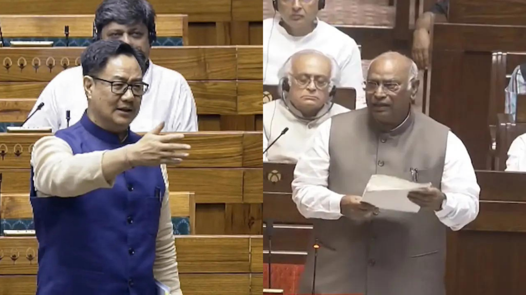 Kharge, Rijiju clash over Rule 240 as Rajya Sabha stalls
