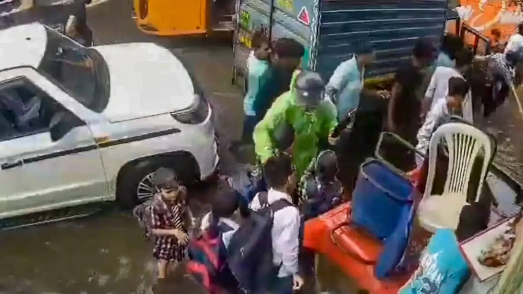 Three Delhi Children Rescued After Falling Into Flooded Drain