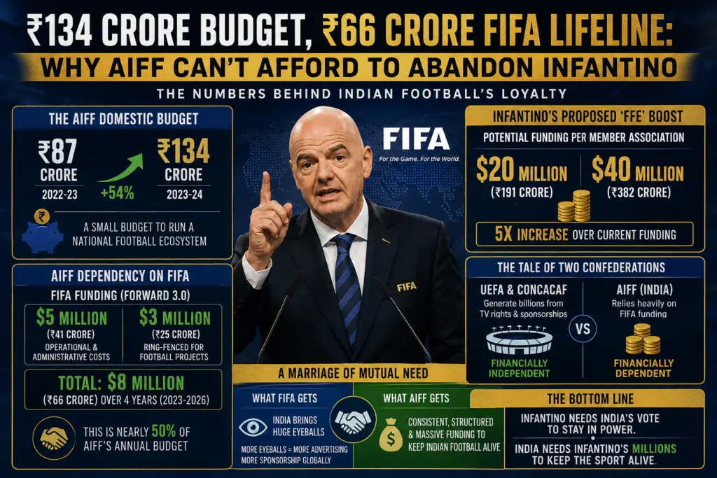 Rs 134 crore budget forces AIFF to back FIFA President Infantino