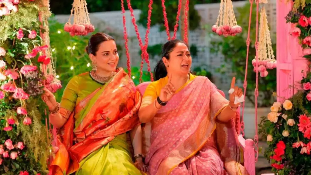 Kangana Ranaut dons lime green silk saree for CM Rekha Gupta's Teej