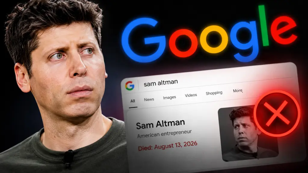 Google removes false Sam Altman death result, cites vandalism