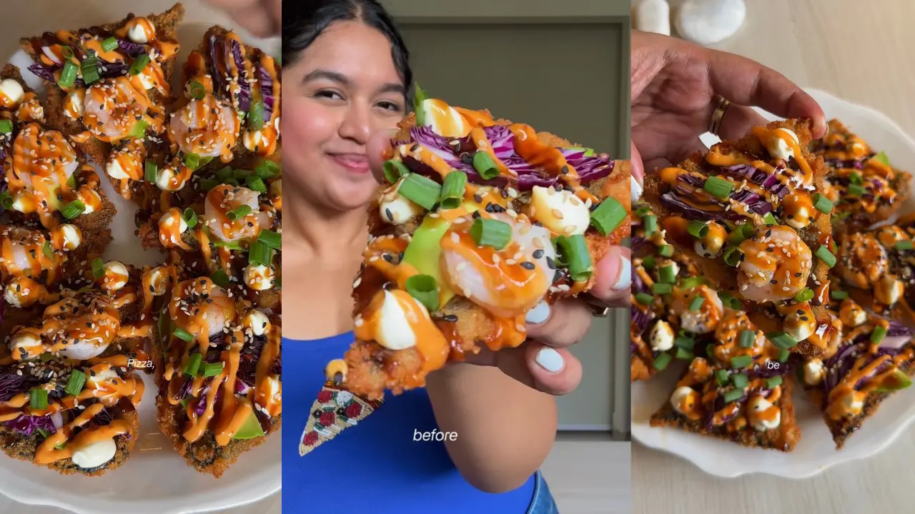 Khushi Baranwal shares viral sushi pizza recipe