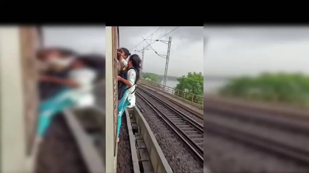 Women Hanging Outside Moving Mumbai Train Video Sparks Outrage