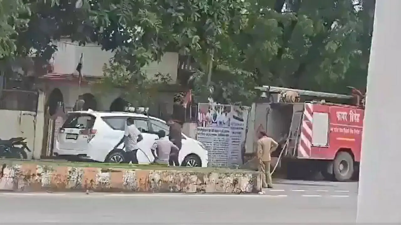 BJP MLA's car washed with fire brigade vehicle in Madhya Pradesh